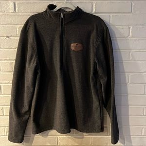 Quarter zip with Adirondack mountains patch